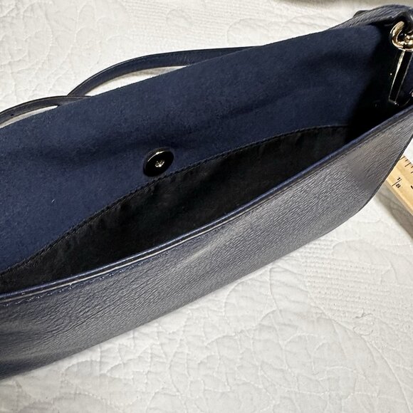 Rebecca Minkoff Navy Women's Love Suede Crossbody With Tassels Purse Bag Clutch - Picture 12 of 16